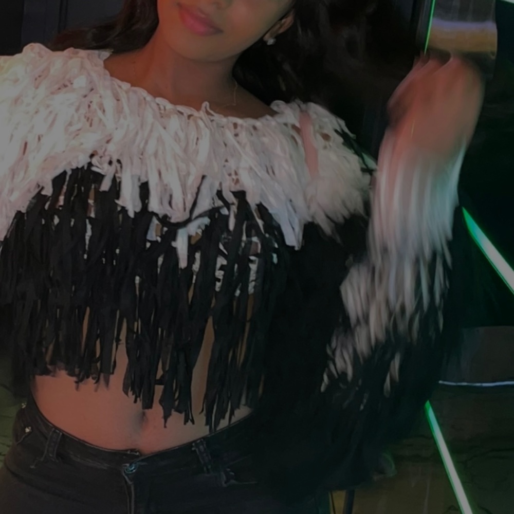 Black + White Cuzi Sweater
